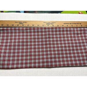 Red Cream Navy Mini Plaid Fabric 1/2 Yard Christmas Quilt Country Sewing
